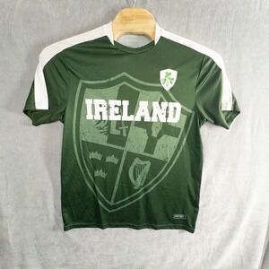 Lansdowne Ireland Green White Rugby Polo Jersey Mens Large Drylans Performance